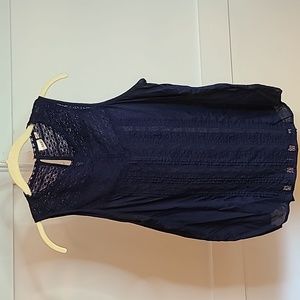 GAP Women's Lace Insert Sleeveless Blouse